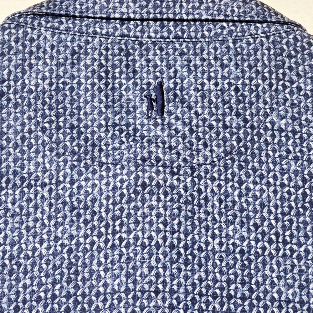 Johnnie-O Polo Shirt Men's XXL Blue Geometric Print UPF 50 Stretch Performance - Picture 8 of 8